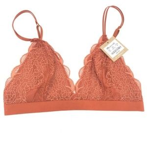 NWT Madewell Lace Liana Triangle Bra Rusty Torch